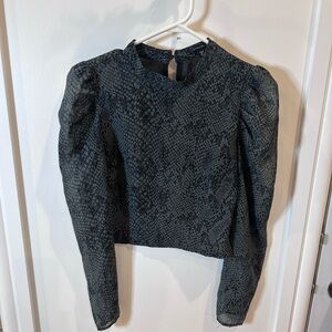 Dynamite Charcoal Snake Print Blouse 17inch PTP